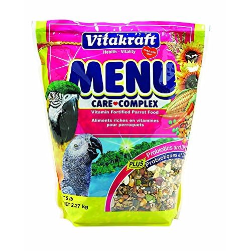 Vitakraft Menu Premium Parrot Food – Vitamin-Fortified – Macaw, Amazon, Conure, and Parrot Food for Large Birds 5 Pound (Pack of 1)