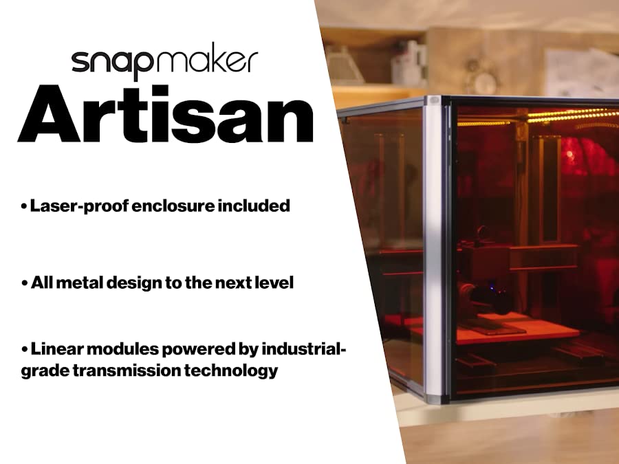Image of 3 idea Imagine Create Print Snapmaker Artisan 3-in-1 3D Printer with Enclosure 3D FDM Print,Laser Cut, CNC Carve ll in One Upgraded 3D Printer