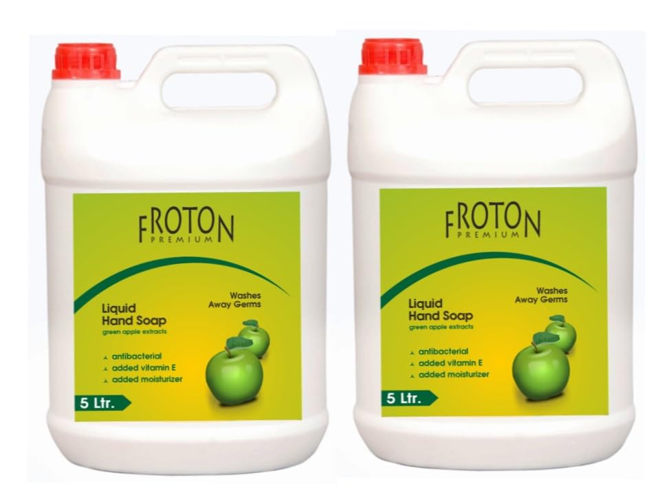 Image of Organic pH-Balance Moisturizing Green Apple Liquid Hand Wash with Refreshing Fragrance, Complete Protection for Soft & Gentle Hands 5 litre (Green Apple 5 ltr (Pack of 2)
