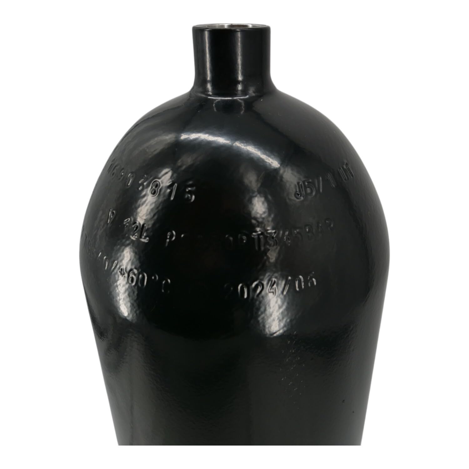 Bouteille en acier / bouteille de plongée 12 litres 230 bar 178 mm M25x2 sans valve noire