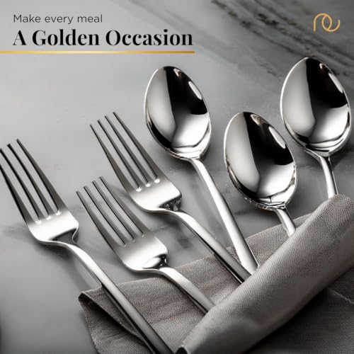 Image of Stainless Steel Cutlery Set Dinner Fork & Spoon (9 Pices Each) Steel kaata Chammach Table Spoon Kitchen Item Pack of 18