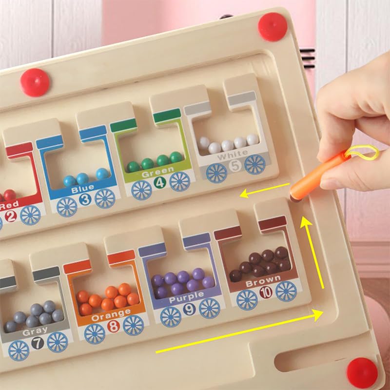 Amazon.co.jp: Ergugos 迷路ボード 磁石 木製 おもちゃ 指先遊び 子供 