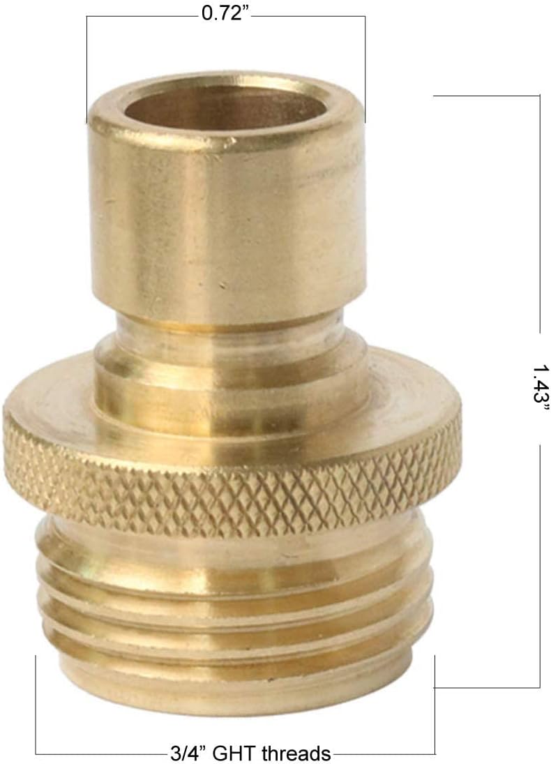 PLG Brass Garden Hose Quick Connect Fittings - 6 Male + 2 Female