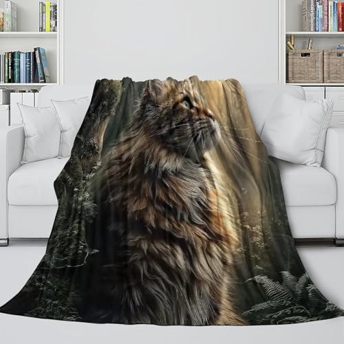Couverture microfibre chat 3D pour réchauffer les soirées d'hiver - 6