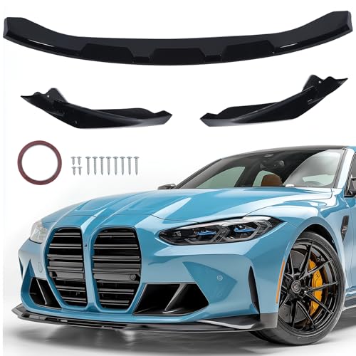 ZXMOTO Front Bumper Lip Spoiler Splitter Body Kit ABS Fit for BMW G80 M3 G82 G83 M4 2021 2022 2023 2024 2025 MP Style Gloss Black