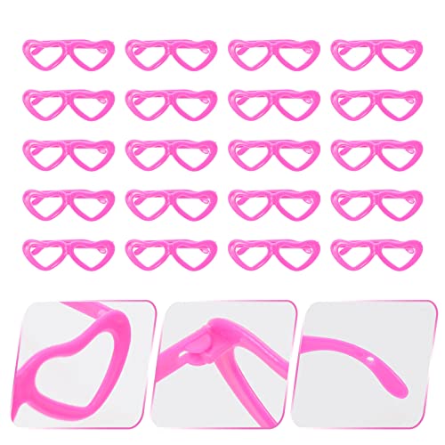 LUOZZY 20 peças de óculos de boneca em forma de coração óculos de sol para bonecas (rosa)