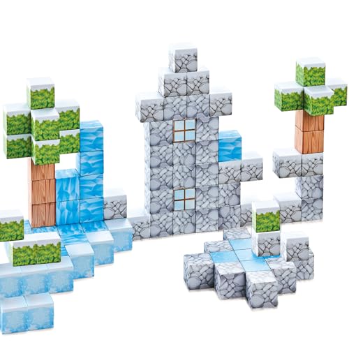 Magnetic Tiles-Build Mine Magnet World Frozen Set 3-4,Magnetic Blocks Sensory Toys for Age 5-7,STEM Magnets Cubes Building Toys for Halloween Christmas Birthday Gifts for Girls Boys Ages 4-8 8-12