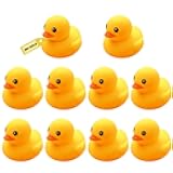 10Pcs No Hole Yellow Rubber Ducks Bath Duck Toys for Toddlers Boys Girls,Mold Free Yellow Ducky in Bulk Mini Ducks Baby Shower Duck Decorations Party Favors