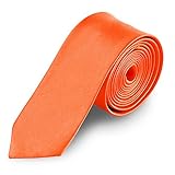 Breite: 5 cm Taffstyle® Farbige schmale dünne Fashion Mode slim Krawatte Satin Business Trend Schlips Binder - Orange