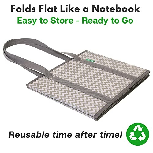 Creative Green Life Reusable Grocery Box Bags (3 Pack). Large Heavy Duty Shopping Bags