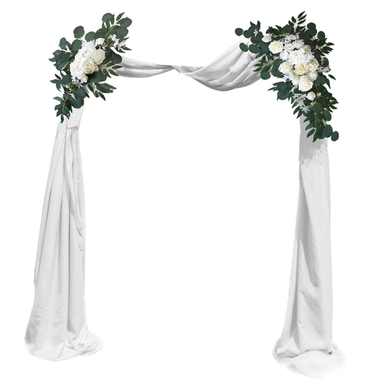 Zerodeko Set di Fiori Artificiali per Decorazione per Struttura Nuziale Bianco, in Seta Artificiale e Garza, Facile da Curare e Mai Appassire, per Allestimenti di Matrimoni