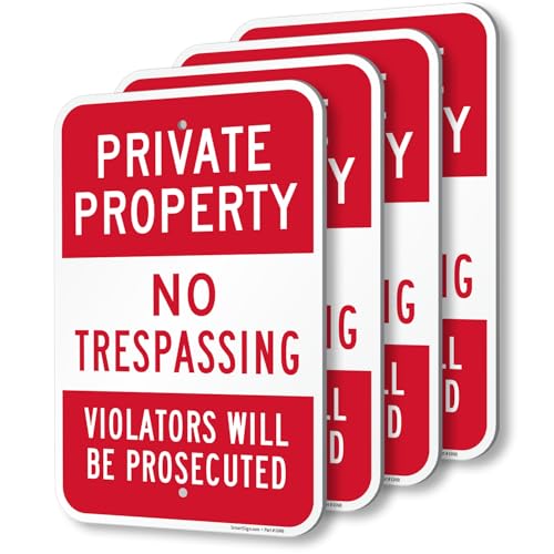 SmartSign 4-Pack 18x12in No Trespassing Aluminum Sign