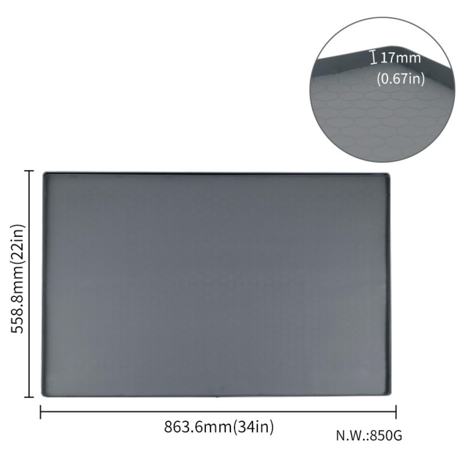 Stuoia Sotto Lavandino,Fodera Del Gabinetto Del Silicone,Impermeabile E Facile Pulire Fodera Scaffale Stuoie Del Gabinetto Cucina Per Lavandino Inferiore Bagno ( Color : Gray , Size : 22*19inch )