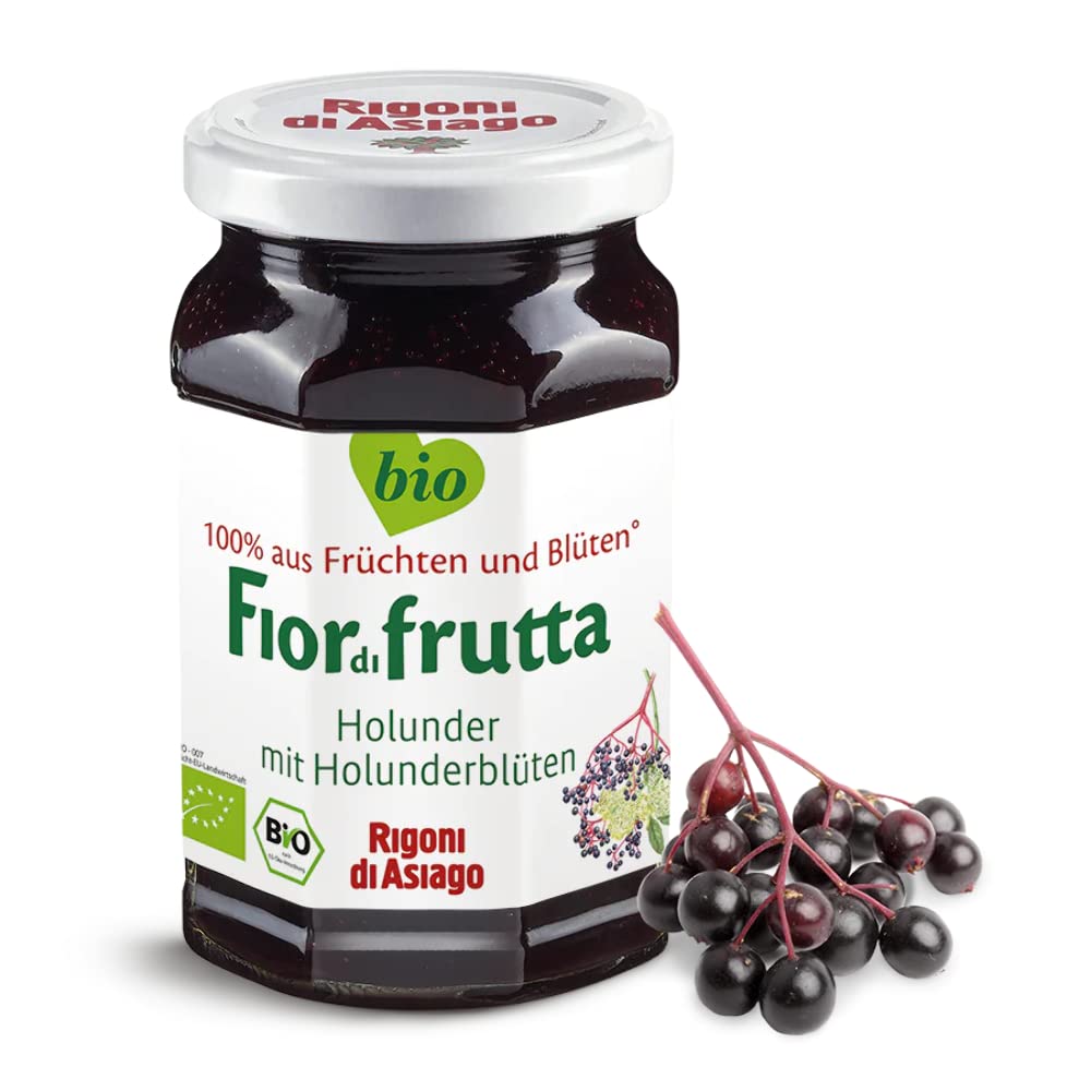 Rigoni di Asiago Fiordifrutta - Fruchtaufstrich - Holunderbeeren- Holunderblüten Bio, 1er Pack (1 x 250 g)