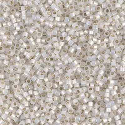 50 Grams Miyuki Delica Bead 11/0 Gilt Lined White Opal Bulk Bag DB0221-50