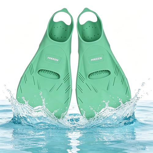 Hikeen Aletas Natacion Piscina de Talón Abierto: Aletas Cortas Natacion Silicona Pura para Adultos Jóvenes, Aletas Buceo Aletas Snorkel Punta Abierta Baja Resistencia, Incluye Bolsa de Malla–XL