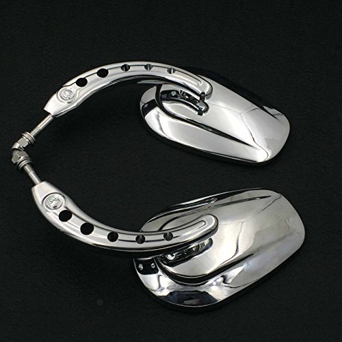 HTTMT MT398B-CD Chrome Big Mirrors Compatible with 1984 and up Harley Davidson