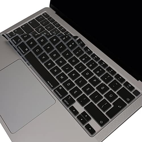 McStorey MacBook Air Klavye Koruyucu – 13inç M1 A2337,A2179 Uyumlu • Türkçe Q Düzen • Silikon İnce Kaplama • Toz ve Sıvı Koruması • UK ISO Klavyeyi Türkçeye Çevirme Desteği Siyah - Görsel 1