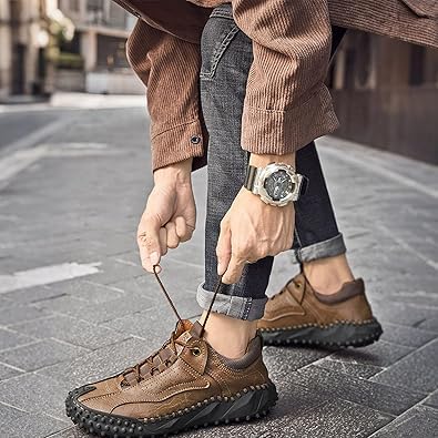 Cushy Gait Shoes for Men, Cushygait Boots Men, Men’s Vintage Leather Hiking Shoes – Genuine Leather, Orthopedic Arch Support4