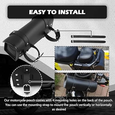 Leather Motorcycle Handlebar Bag,Large Capacity Front Fork Bag for Motorcycle Storing Umbrellas,Phones,Keys,Stylish Motorcycles Tool Bags with Adjustable Mounting Straps