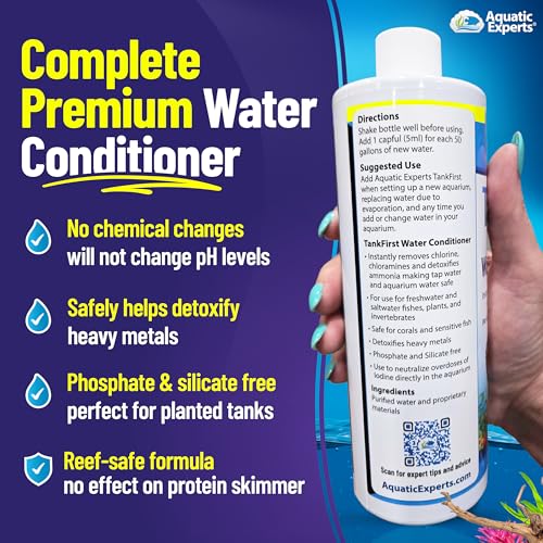 Image of TankFirst Complete Aquarium Water Conditioner - Fish Water Conditioner, Instantly Removes Chlorine, Chloramines, and detoxifies Ammonia from Fish Tank (TankFirst Concentrate, 1 L)