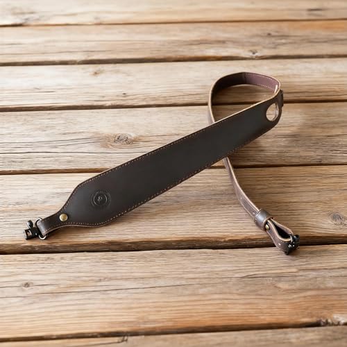 TOURBON Leather Rifle Sling with Thumb Hole, Adjustable Shotgun Strap with Swivels, Hunting Shooting Outdoor Accessories - Thumbnail 5