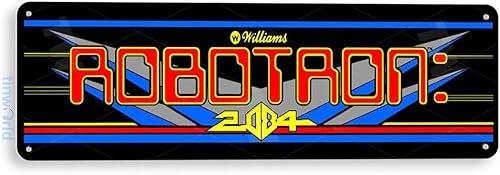 Tinworld Letrero de estaño: Robotron Arcade Game Room Shop Marquesina Decoración de metal Decoración Retro Consola C500