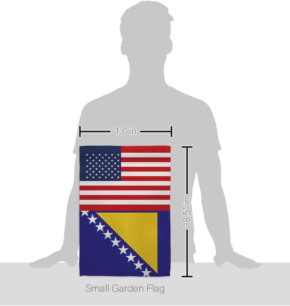 Americana Home & Garden Bosnia Herzegovina US Friendship Garden Flag-Regional Nation International World Country Particular Area House Decoration Banner Small Yard Gift Double-Sided, Made in USA