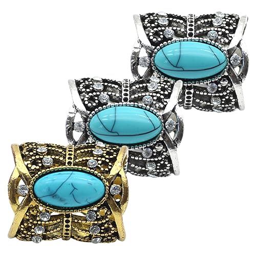OATIPHO Anneaux de Foulard Vintage en Alliage Décoratifs, Lot de 3 Pièces Design Creux et Style Rétro, pour Mariage ou Club, Accessoires Mode Élégants