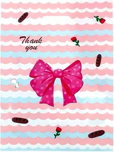 Miniatura 8 de 50 bolsas de plástico para mercancías de 11.7 x 15.7 pulgadas, bolsas con asa, bolsas de compras, bolsas de regalo para pequeñas empresas, bolsas de