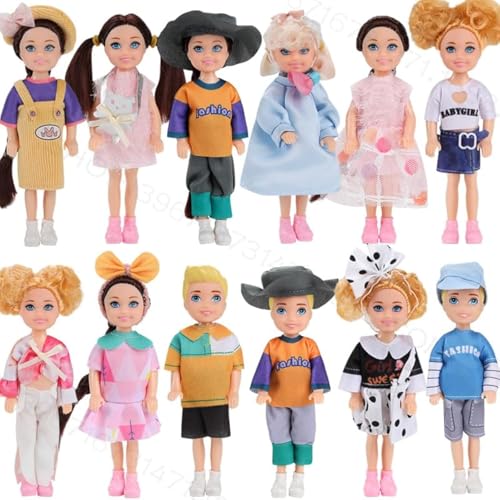 12 muñecas mini de 14 cm con ropa y accesorios miniatura 1
