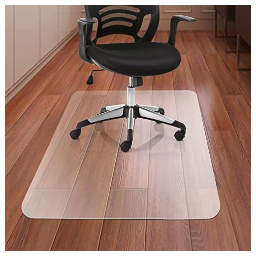 Kuyal Office Chair Mat for Hardwood Floor, 30'' x 48'' Rectangle Transparent Desk Thick Durable Chair Mat for Rolling Chairs, Easy Glide, Floor-Protector