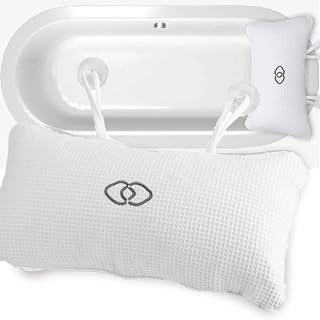 Inflatable Bathtub Pillow, Anti-slip Non-Slip Home Spa Bath Cushion, Inflatable Bath Pillow with Suction Cups, Head Neck Back Shoulders Rest Relax for Hot Tub
