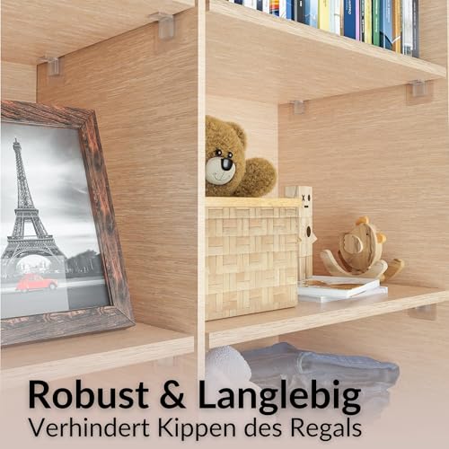 DEKAZIA® 16 Regalbodenträger selbstklebend | Regalbodenhalter selbstklebend Regalboden Halterung Regalbefestigung ohne Bohren Schrankboden Halter Regalbrett Bodenträger für Einlegeboden