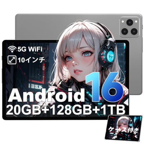 �yAndroid 16 �^�u���b�g 10�C���`�z�A���h���C�h �^�u���b�g Wi-Fi���f���A 20GB+128GB+1TB�g���A��p�P�[�X�t���A���^�y�ʁAGMS�F�� Gemini AI���ځA6000mAh Type-C�[�d�A1280*800 Incell 