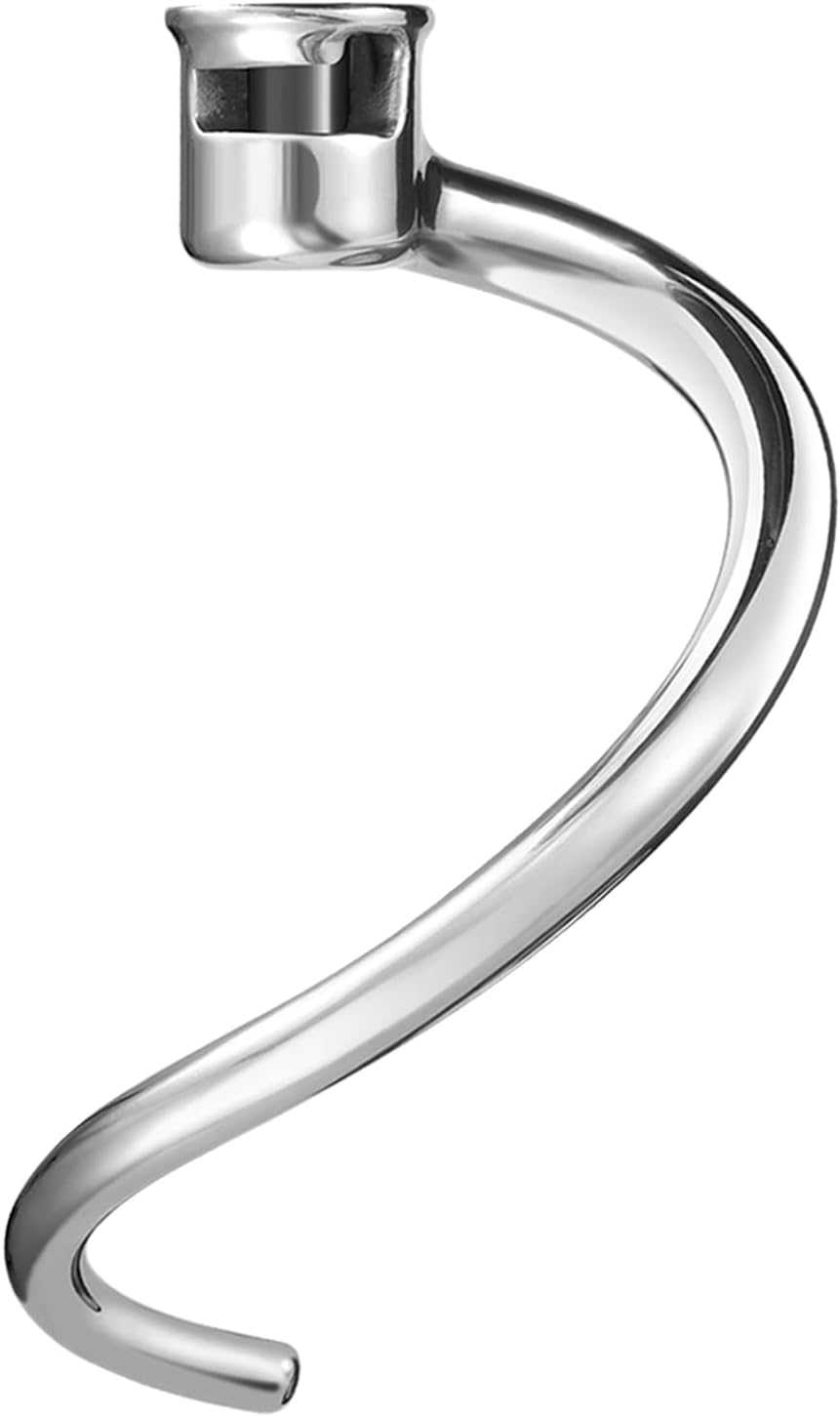 Dough Hook Replacement for KitchenAid 7QT Bowl-Lift Stand Mixers, Spiral and Stainless Steel Dough Hook for KitchenAid Mixers Attachment Accessories