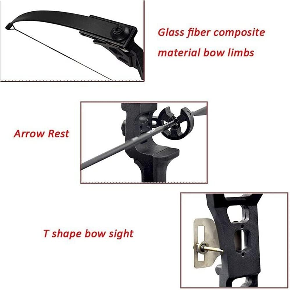 50" Recurve Bowfishing Kit 40lbs Bowfishing Bow with Reel Kits Archery Straight Bow Right Handed for Outdoor Hunting Fishing