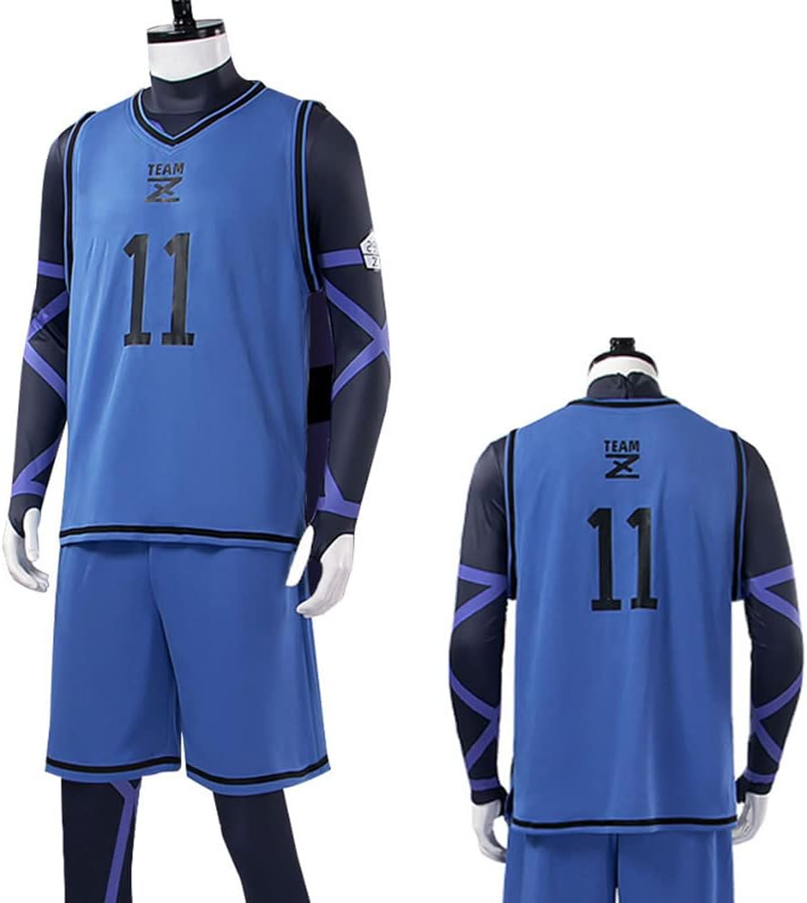 Blue Lock Cosplay Costume Outfit Uniform Basketball Isagi Yoichi Costume Bodysuit With Wig Sportswear Halloween
