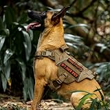 OneTigris X Commander Taktisches Hundegeschirr, Air Mesh Brustgeschirr Hund mit 1 Komfortgriff und 2 Metall-D-Ring, Hochpräzises Laserschneiden Langlebig Nylon Geschirr Hund mit Reflektierenden