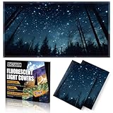 ANGSYLTH 2 Pcs Fluorescent Light Covers - 4 x 2 Feet Covers for Ceiling Lights, Magnetic Light Filters for Classroom, Office, Hospitals, Home (Forests & Starry Sky-2)
