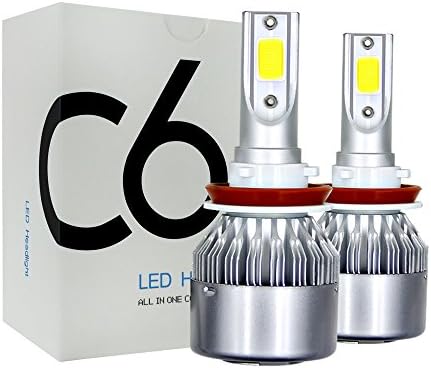 Voilio LED Headlight Bulbs 4000LM 6000K COB Chips 36w/Pair Extremely Bright IP68 Waterproof Conversion Kits Car LED Headlights - 2Pcs - 3 Years Warranty(H8/H9/H11)