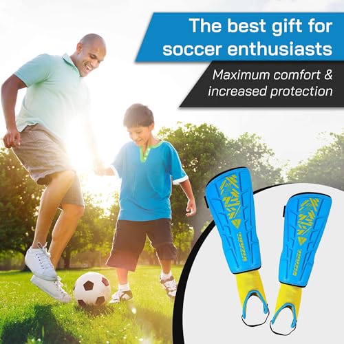 image for Vizari Malaga Shin Guards for Kids, Youth, Adults – Lightweight Socc