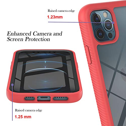Coque iPhone 12 Pro Max antichoc transparente bicolore rouge