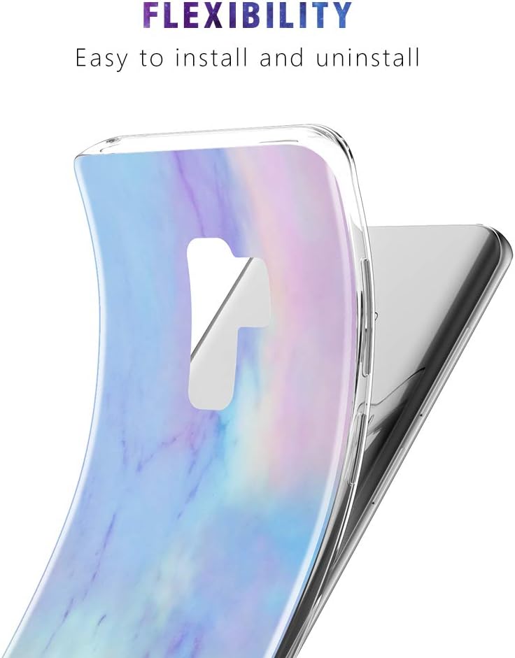 Caka Galaxy S9 Plus Case, Galaxy S9 Plus Marble Case Slim Anti Scratch Shockproof Luxury Fashion Silicone Soft Rubber TPU Protective Case for Samsung Galaxy S9 Plus (Purple Opal)