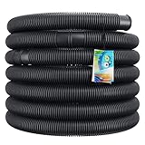 Monzana® Tuyau Piscine 38 mm 6m Flexible Manchons 5X Colliers Tuyau Filtration Piscine Hors Sol Pompe Filtre à Sable Tuyau annelé étanche résistant UV Chlore Noir