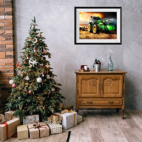 Diy 5D Diamond Painting Farm Tractor Vehicle By Number Kits,Painting Cross Stitch Full Drill Crystal Rhinestone Embroidery Pictures Arts Craft For Home Wall Decor Gift (16X12 In) #TOP1