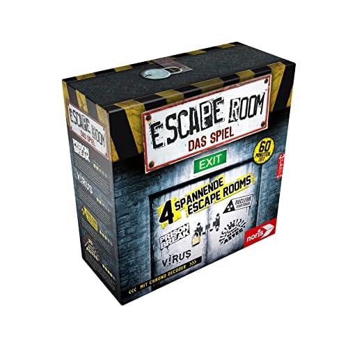 Noris 606101546 - Escape Room (Grundspiel) - Familien und Gesellschaftsspiel für Erwachsene, inkl. 4 Fällen und Chrono Decoder, ab 16 Jahren
