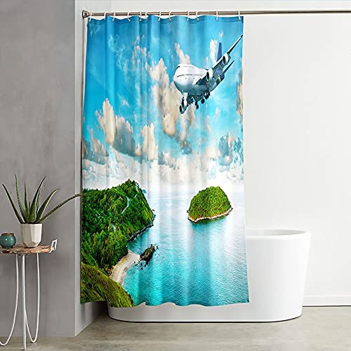 Rideau de douche 180x200 en polyester lavable pour baignoire et douche moderne - 3