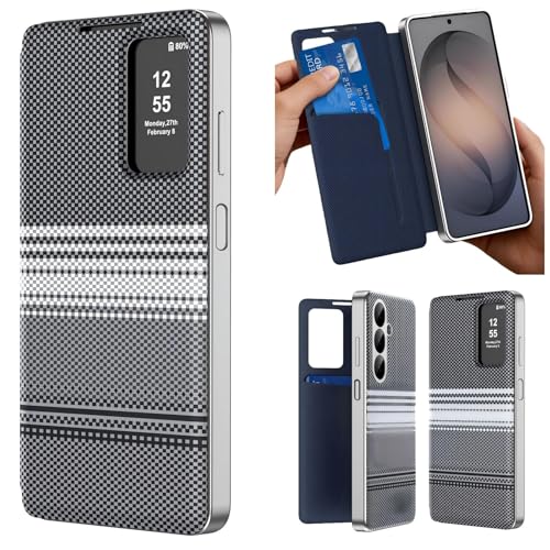 Étui folio Galaxy A56 Smart View Wallet en cuir texturé avec fente pour carte