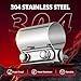 EVIL ENERGY 2.0 Inch Exhaust Clamp, Butt Joint Band Clamp Sleeve Coupler Stainless Steel for Pipes,Mufflers,Catalytic Converters 1 PCS